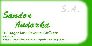 sandor andorka business card